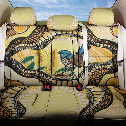 Superb Fairywren Bottlebrush Australia Indigenous Art Back Car Seat Cover
