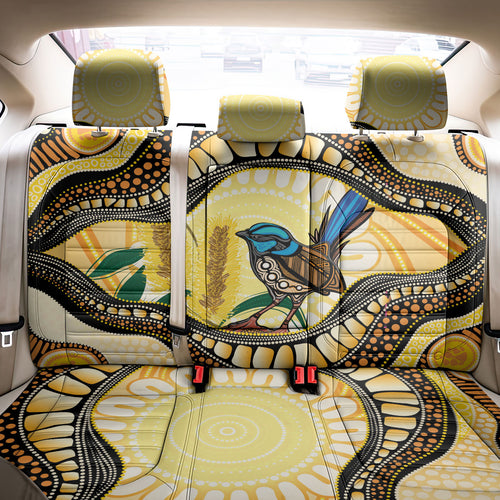 Superb Fairywren Bottlebrush Australia Indigenous Art Back Car Seat Cover