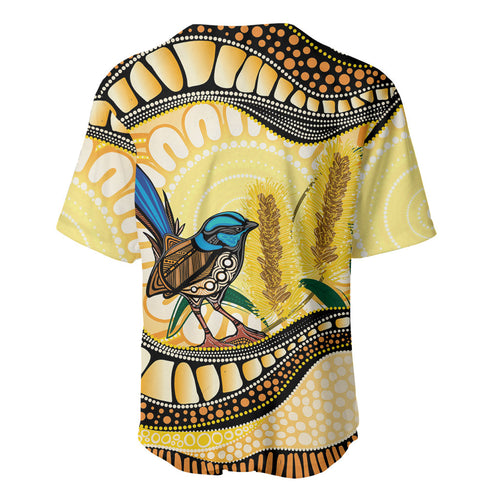 Superb Fairywren Bottlebrush Australia Indigenous Art Baseball Jersey