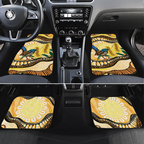 Superb Fairywren Bottlebrush Australia Indigenous Art Car Mats