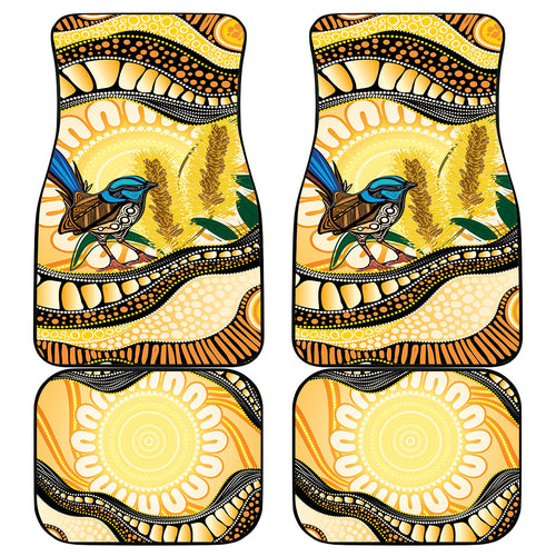 Superb Fairywren Bottlebrush Australia Indigenous Art Car Mats