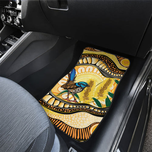 Superb Fairywren Bottlebrush Australia Indigenous Art Car Mats