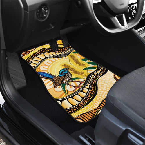 Superb Fairywren Bottlebrush Australia Indigenous Art Car Mats