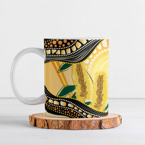 Superb Fairywren Bottlebrush Australia Indigenous Art Ceramic Mug