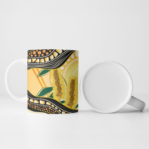 Superb Fairywren Bottlebrush Australia Indigenous Art Ceramic Mug