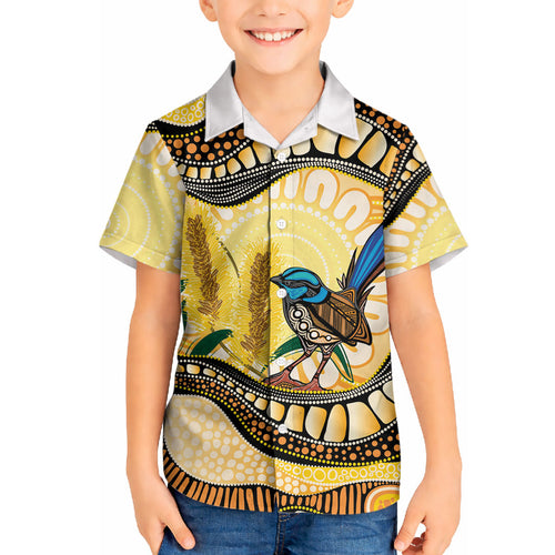 Superb Fairywren Bottlebrush Australia Indigenous Art Hawaiian Shirt