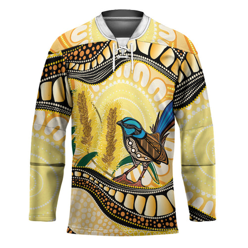 Superb Fairywren Bottlebrush Australia Indigenous Art Hockey Jersey