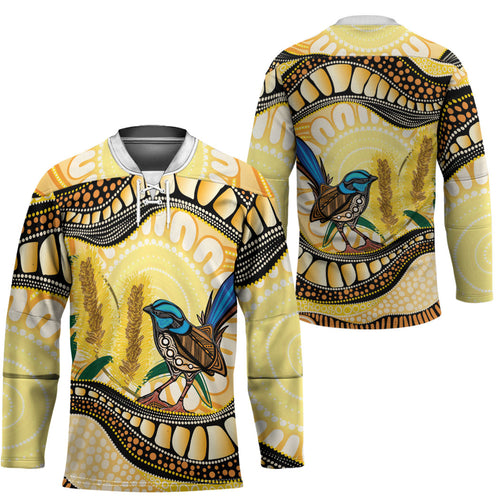 Superb Fairywren Bottlebrush Australia Indigenous Art Hockey Jersey