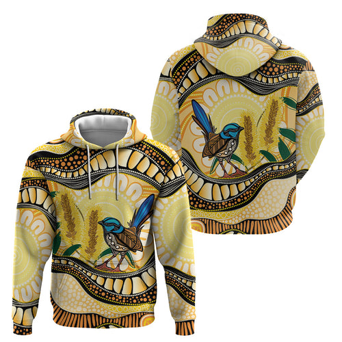 Superb Fairywren Bottlebrush Australia Indigenous Art Hoodie