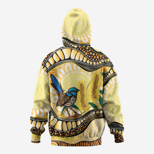 Superb Fairywren Bottlebrush Australia Indigenous Art Hoodie