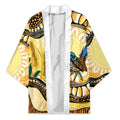 Superb Fairywren Bottlebrush Australia Indigenous Art Kimono