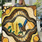 Superb Fairywren Bottlebrush Australia Indigenous Art Quilt