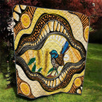 Superb Fairywren Bottlebrush Australia Indigenous Art Quilt