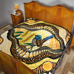 Superb Fairywren Bottlebrush Australia Indigenous Art Quilt