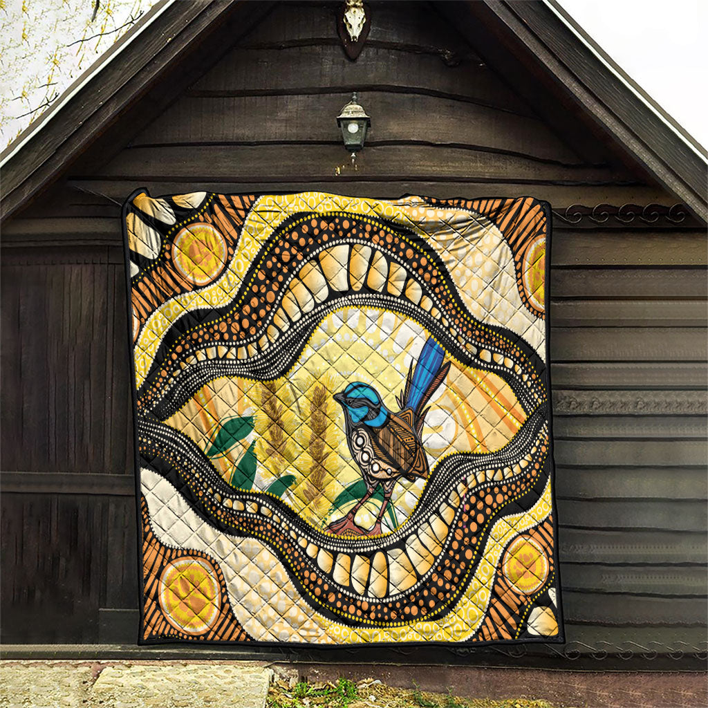 Superb Fairywren Bottlebrush Australia Indigenous Art Quilt