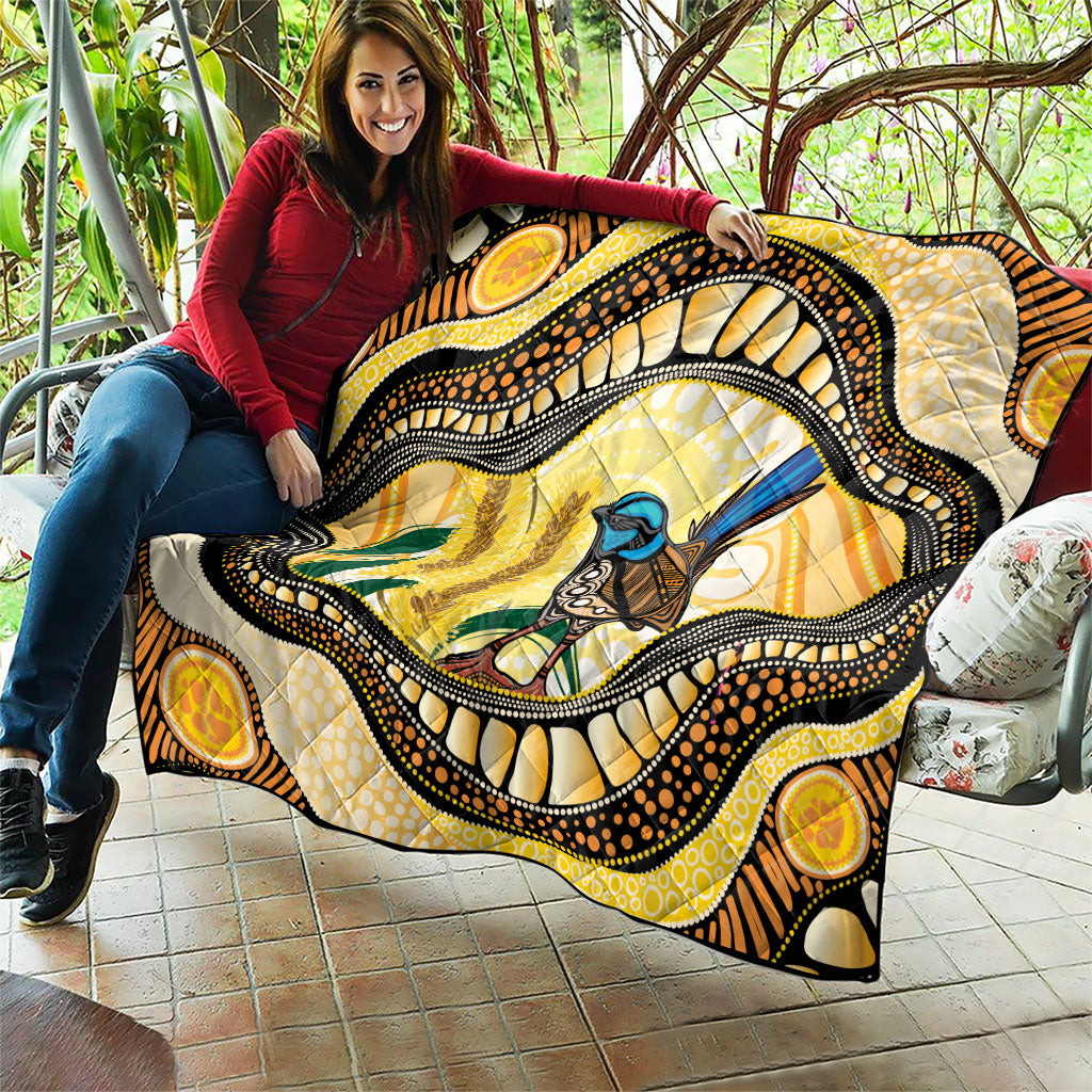 Superb Fairywren Bottlebrush Australia Indigenous Art Quilt