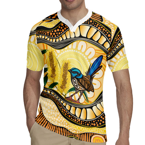 Superb Fairywren Bottlebrush Australia Indigenous Art Rugby Jersey