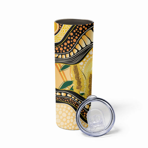 Superb Fairywren Bottlebrush Australia Indigenous Art Skinny Tumbler