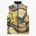 Superb Fairywren Bottlebrush Australia Indigenous Art Sleeveless Puffer Jacket
