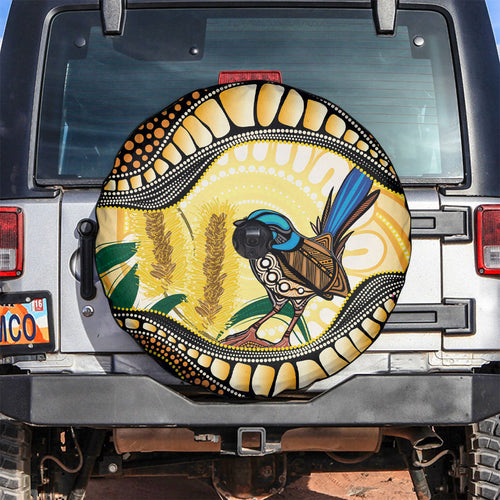 Superb Fairywren Bottlebrush Australia Indigenous Art Spare Tire Cover