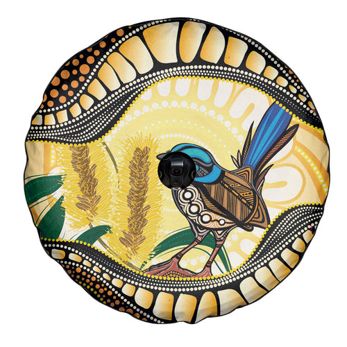 Superb Fairywren Bottlebrush Australia Indigenous Art Spare Tire Cover