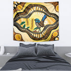 Superb Fairywren Bottlebrush Australia Indigenous Art Tapestry
