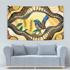 Superb Fairywren Bottlebrush Australia Indigenous Art Tapestry