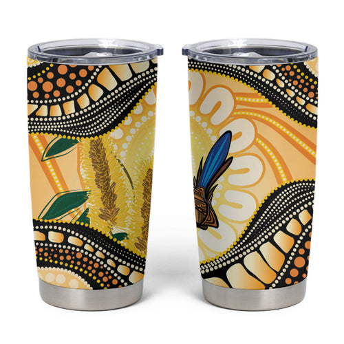 Superb Fairywren Bottlebrush Australia Indigenous Art Tumbler Cup