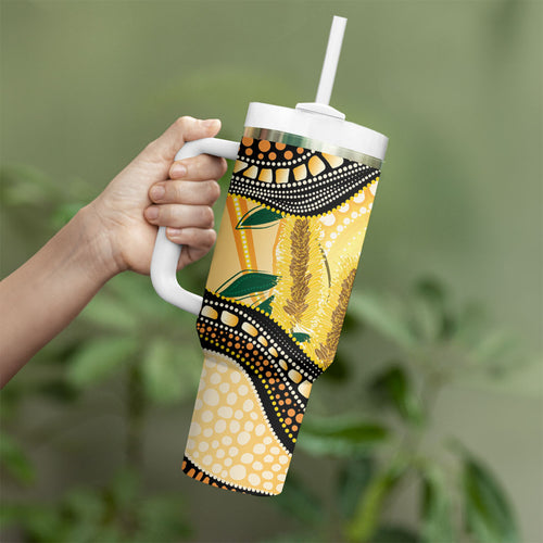 Superb Fairywren Bottlebrush Australia Indigenous Art Tumbler With Handle