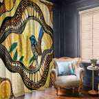 Superb Fairywren Bottlebrush Australia Indigenous Art Window Curtain