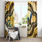 Superb Fairywren Bottlebrush Australia Indigenous Art Window Curtain