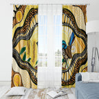 Superb Fairywren Bottlebrush Australia Indigenous Art Window Curtain