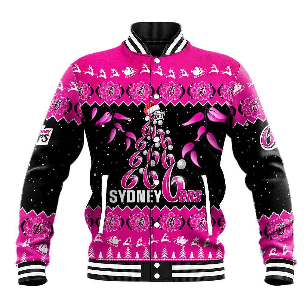 sydney-sixers-cricket-christmas-baseball-jacket-merry-xmas-2023-indigenous-art