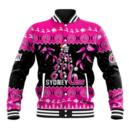 sydney-sixers-cricket-christmas-baseball-jacket-merry-xmas-2023-indigenous-art