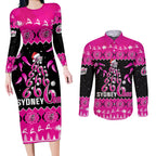 sydney-sixers-cricket-christmas-couples-matching-long-sleeve-bodycon-dress-and-long-sleeve-button-shirt-merry-xmas-2023-indigenous-art