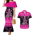 sydney-sixers-cricket-christmas-couples-matching-mermaid-dress-and-hawaiian-shirt-merry-xmas-2023-indigenous-art
