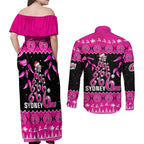 sydney-sixers-cricket-christmas-couples-matching-off-shoulder-maxi-dress-and-long-sleeve-button-shirt-merry-xmas-2023-indigenous-art