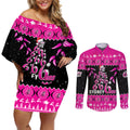 sydney-sixers-cricket-christmas-couples-matching-off-shoulder-short-dress-and-long-sleeve-button-shirt-merry-xmas-2023-indigenous-art