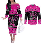 sydney-sixers-cricket-christmas-couples-matching-off-the-shoulder-long-sleeve-dress-and-long-sleeve-button-shirt-merry-xmas-2023-indigenous-art
