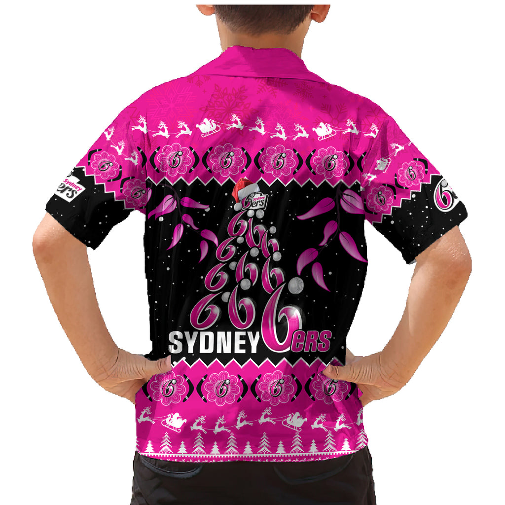 sydney-sixers-cricket-christmas-family-matching-mermaid-dress-and-hawaiian-shirt-merry-xmas-2023-indigenous-art