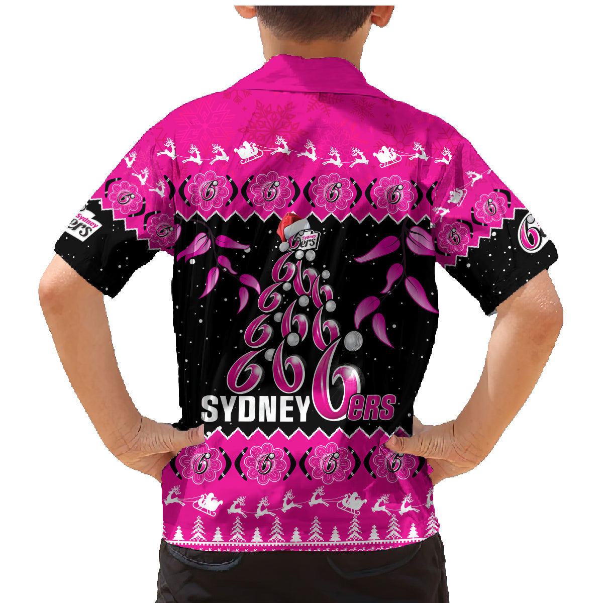 sydney-sixers-cricket-christmas-family-matching-mermaid-dress-and-hawaiian-shirt-merry-xmas-2023-indigenous-art