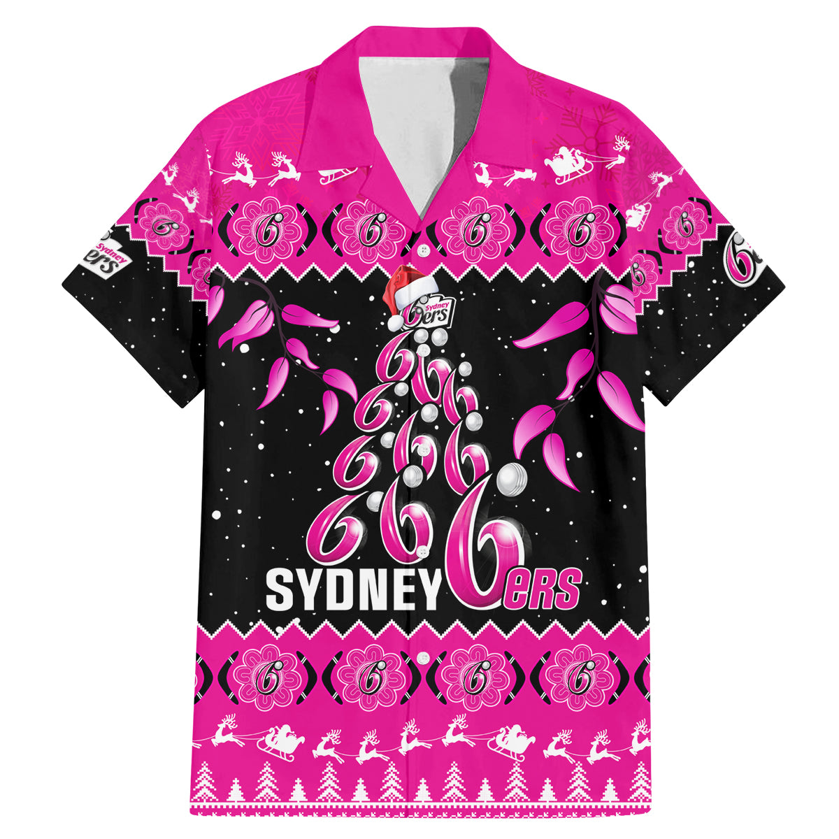 sydney-sixers-cricket-christmas-family-matching-mermaid-dress-and-hawaiian-shirt-merry-xmas-2023-indigenous-art