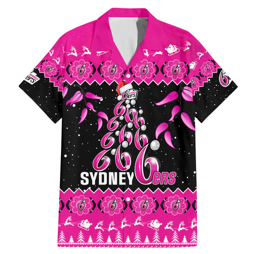sydney-sixers-cricket-christmas-family-matching-mermaid-dress-and-hawaiian-shirt-merry-xmas-2023-indigenous-art