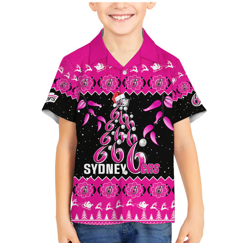 sydney-sixers-cricket-christmas-family-matching-mermaid-dress-and-hawaiian-shirt-merry-xmas-2023-indigenous-art