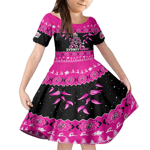 sydney-sixers-cricket-christmas-family-matching-off-shoulder-long-sleeve-dress-and-hawaiian-shirt-merry-xmas-2023-indigenous-art