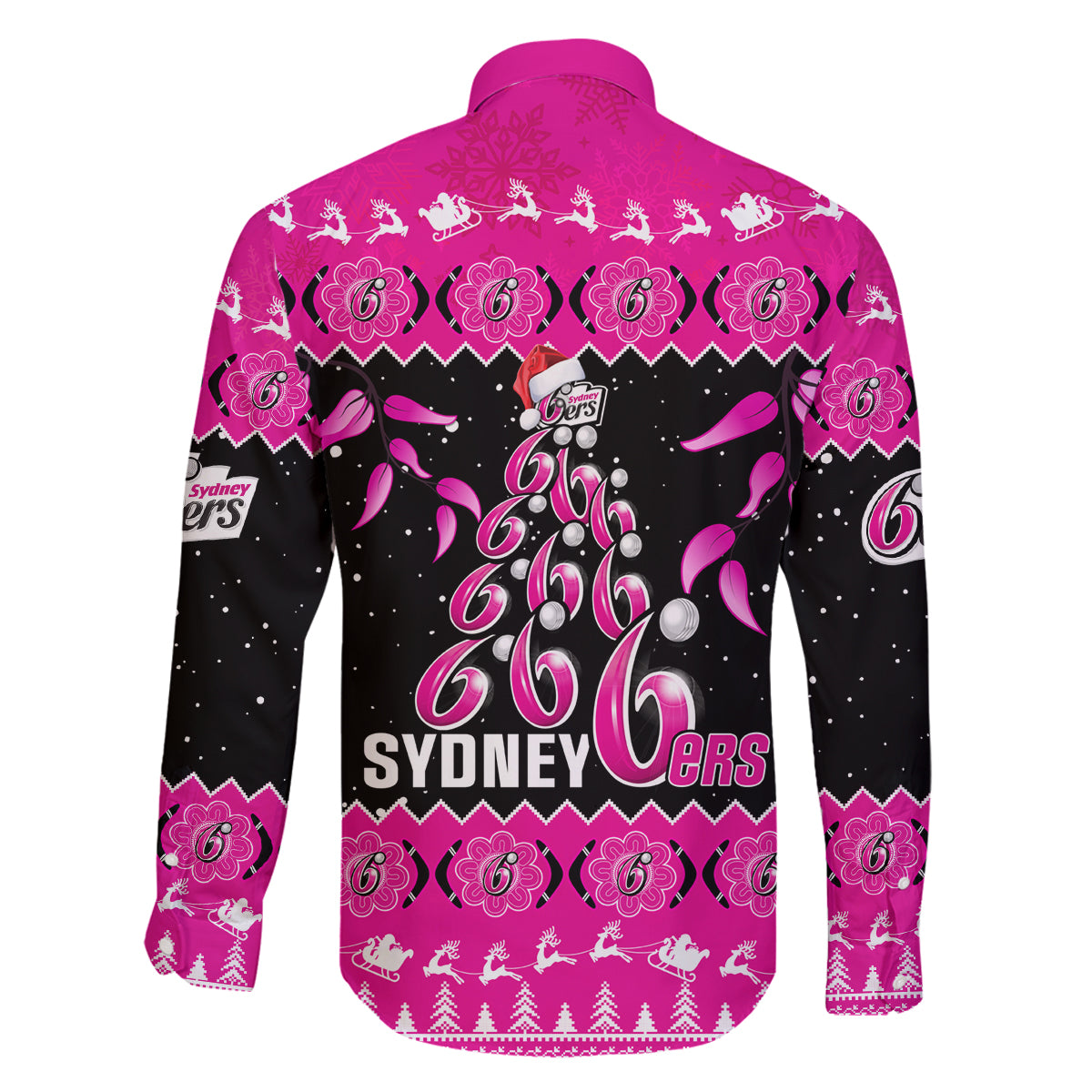sydney-sixers-cricket-christmas-family-matching-off-shoulder-maxi-dress-and-hawaiian-shirt-merry-xmas-2023-indigenous-art