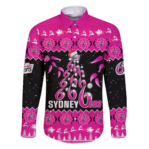 sydney-sixers-cricket-christmas-family-matching-summer-maxi-dress-and-hawaiian-shirt-merry-xmas-2023-indigenous-art