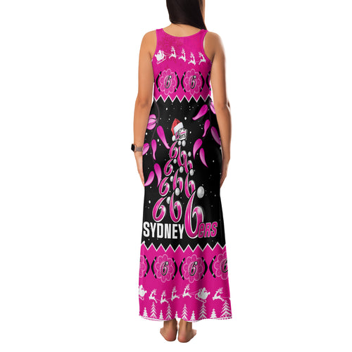 sydney-sixers-cricket-christmas-family-matching-tank-maxi-dress-and-hawaiian-shirt-merry-xmas-2023-indigenous-art