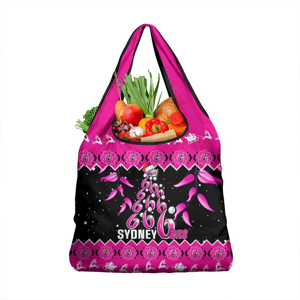 Sydney Sixers Cricket Christmas Grocery Bag Merry Xmas Indigenous Art