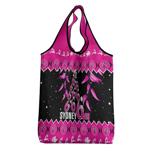 Sydney Sixers Cricket Christmas Grocery Bag Merry Xmas Indigenous Art